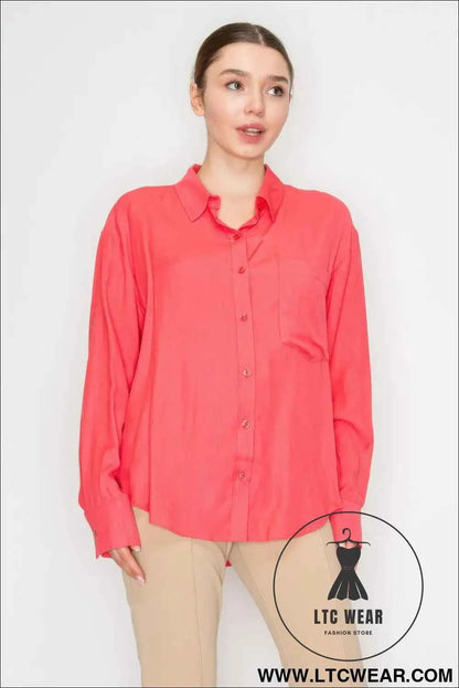 Button Down Collared Linen Shirt