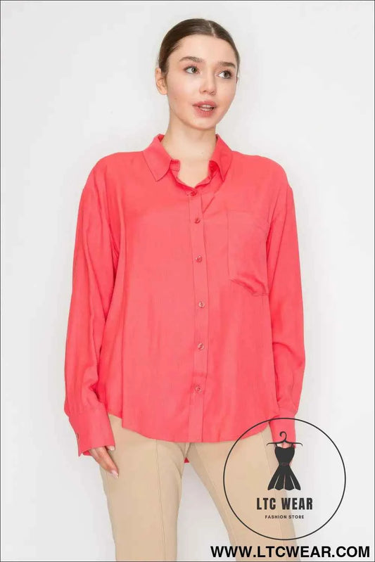 Button Down Collared Linen Shirt