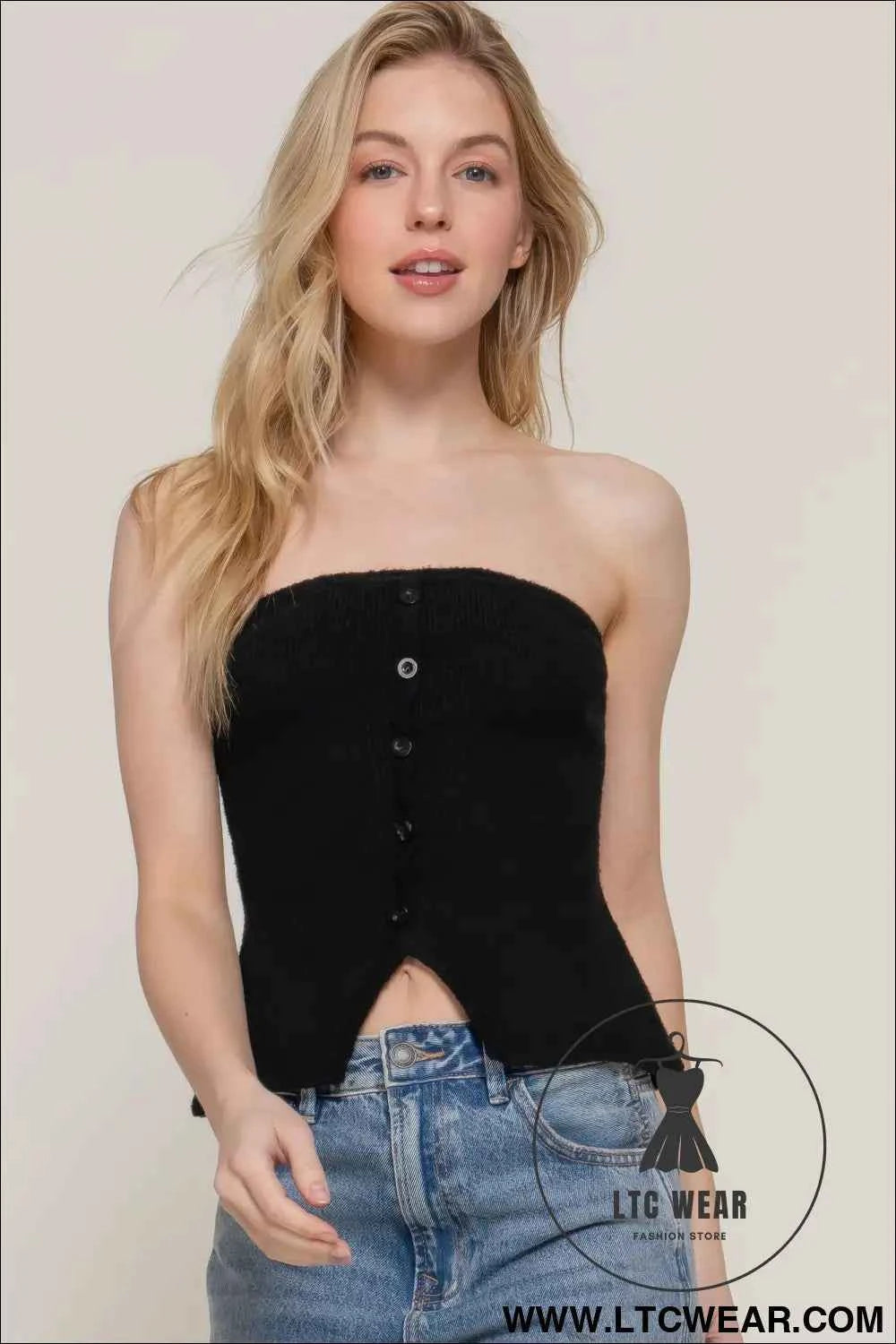 Button Down Tube Spring Sweater