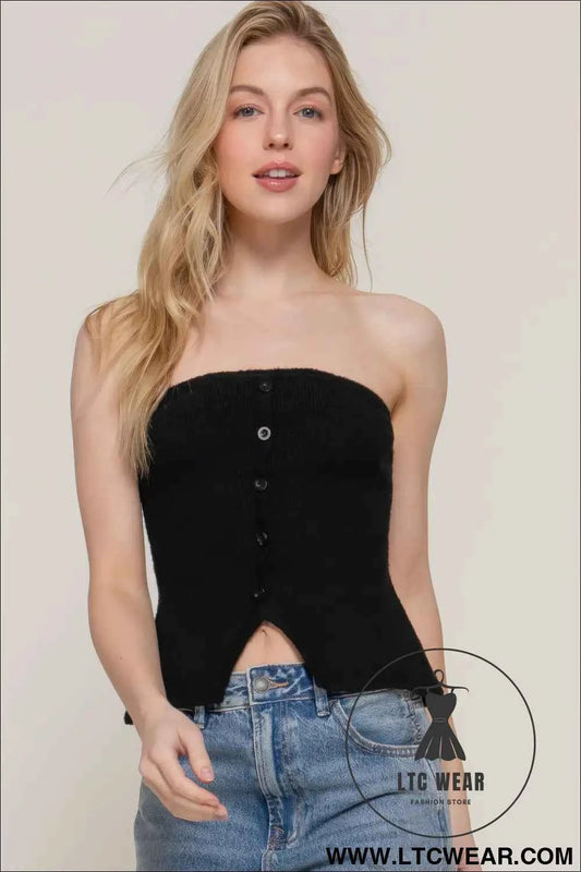 Button Down Tube Spring Sweater
