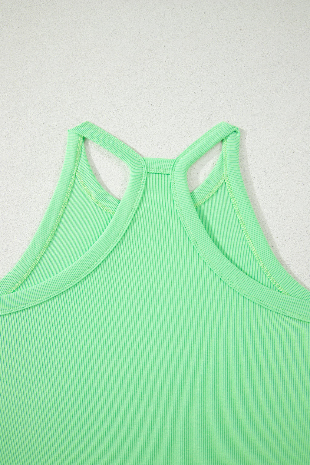 Green Slim Tank Top Elastic Waist Mini Skort 2pcs Outfit