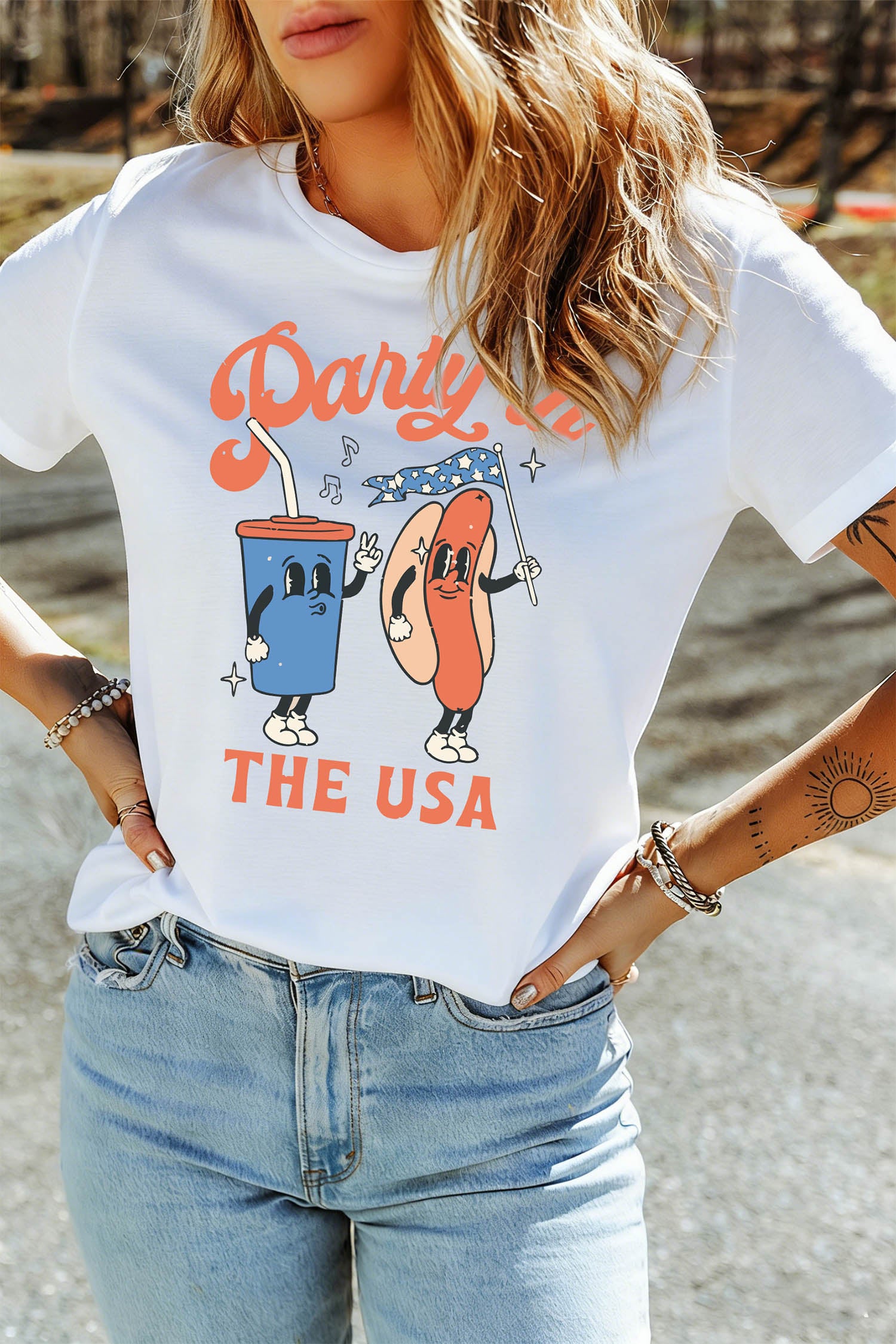 White Party In The USA Patriotic Graphic Tee
