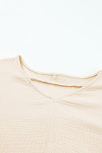 Black Frayed Batwing Sleeve Textured Cotton Blouse