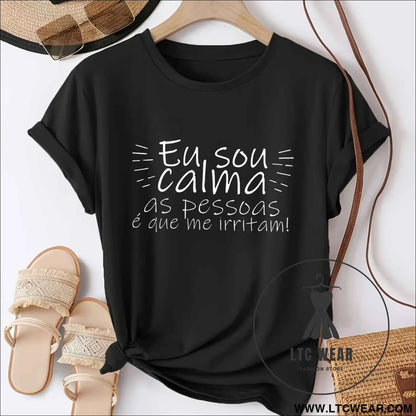 Calm Quote Tee Its People Fun Line Print Shirt