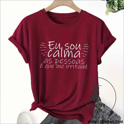 Calm Quote Tee Its People Fun Line Print Shirt