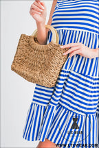 Camel retro straw woven tote bag - camel / one size / 100% straw - handbags
