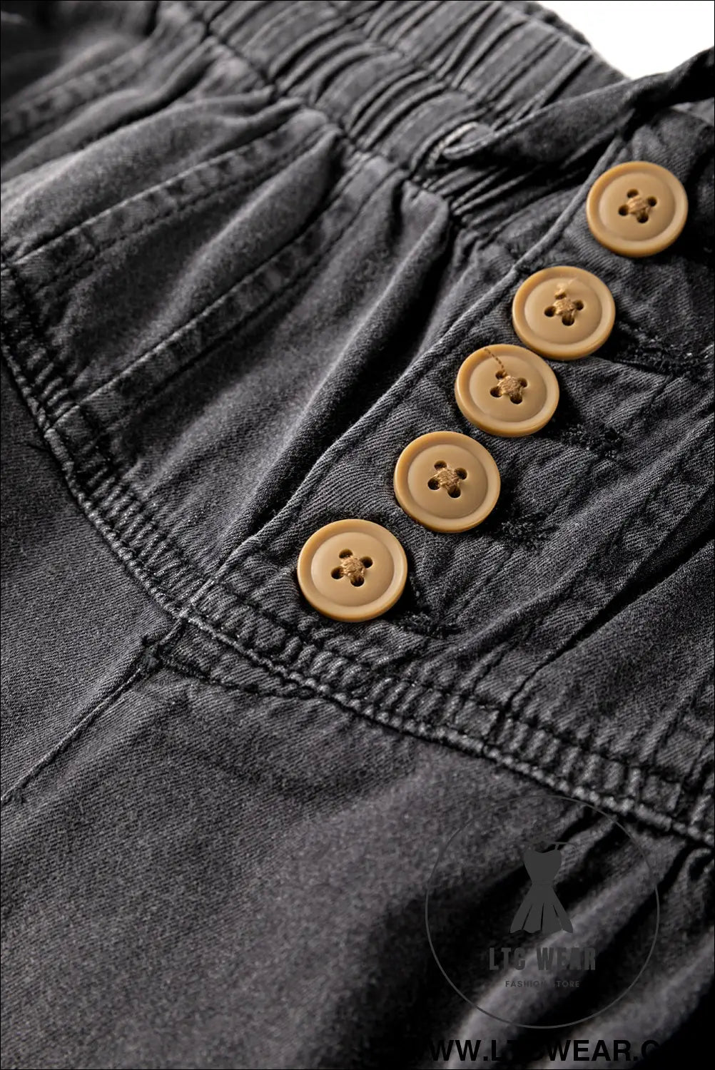 Carbon grey mineral wash button high waist wide leg jeans - 20%