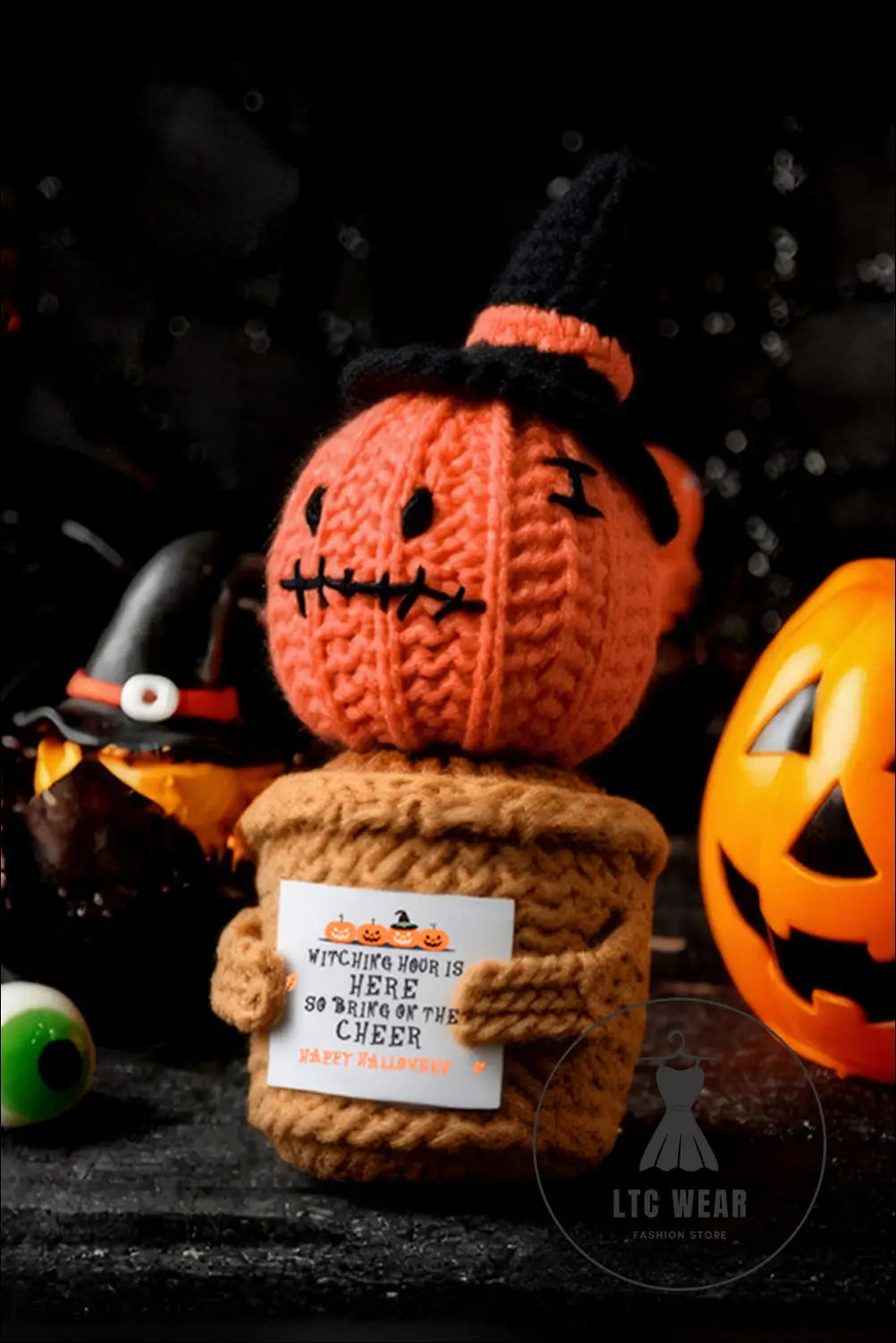 Carrot cute halloween crochet pumpkin potted doll decor - carrot / one size / 100% cotton - home