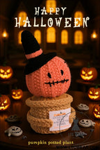 Carrot cute halloween crochet pumpkin potted doll decor - carrot / one size / 100% cotton - home