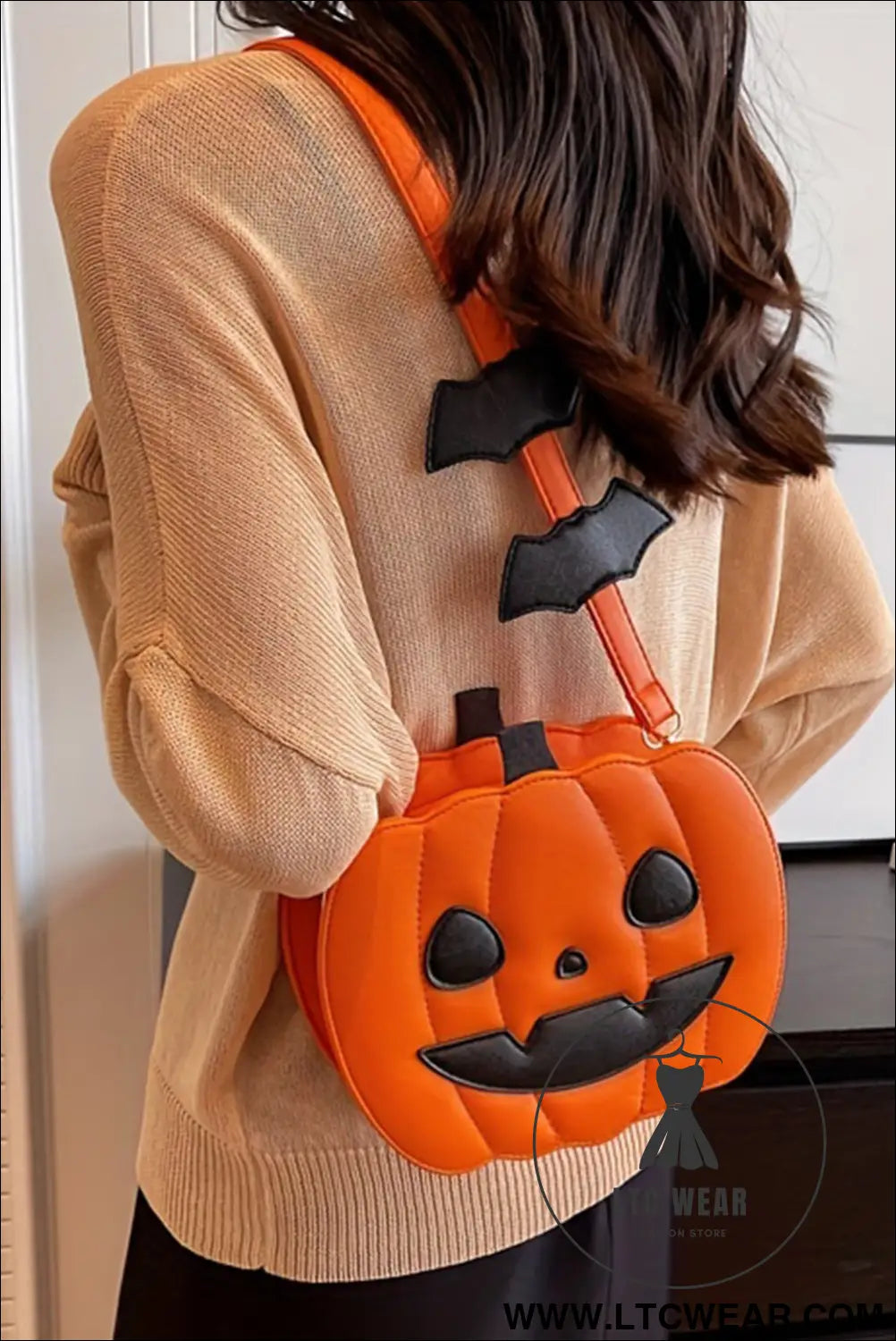 Carrot halloween pumpkin pu shoulder bag - carrot / one size / 100% pu - shoulder bags