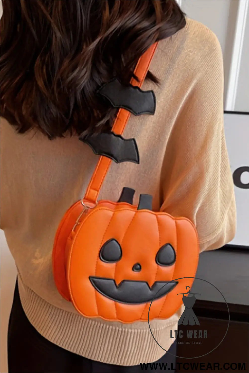 Carrot halloween pumpkin pu shoulder bag - carrot / one size / 100% pu - shoulder bags