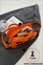 Carrot halloween pumpkin pu shoulder bag - carrot / one size / 100% pu - shoulder bags