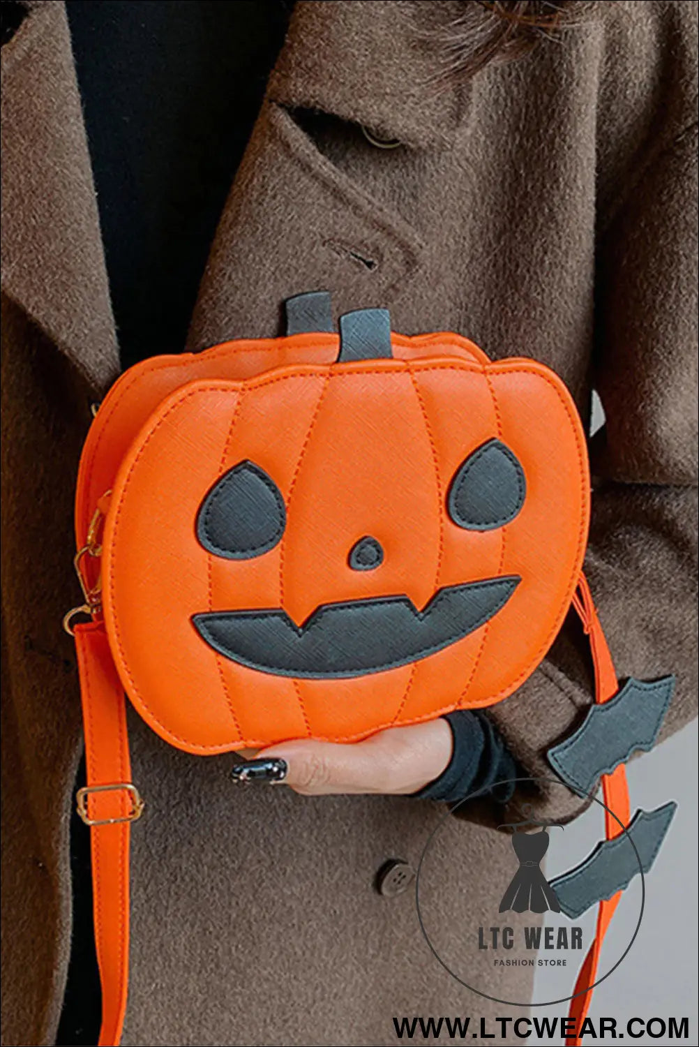 Carrot halloween pumpkin pu shoulder bag - carrot / one size / 100% pu - shoulder bags