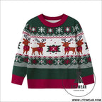 Cartoon deer sweater baby base pullover knitted sweater