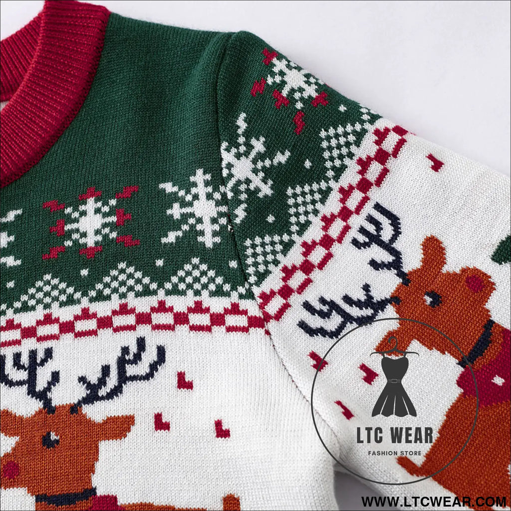 Cartoon deer sweater baby base pullover knitted sweater