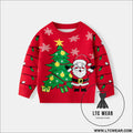 Cartoon elderly pullover baby base knitted sweater - red / 3y(90cm）