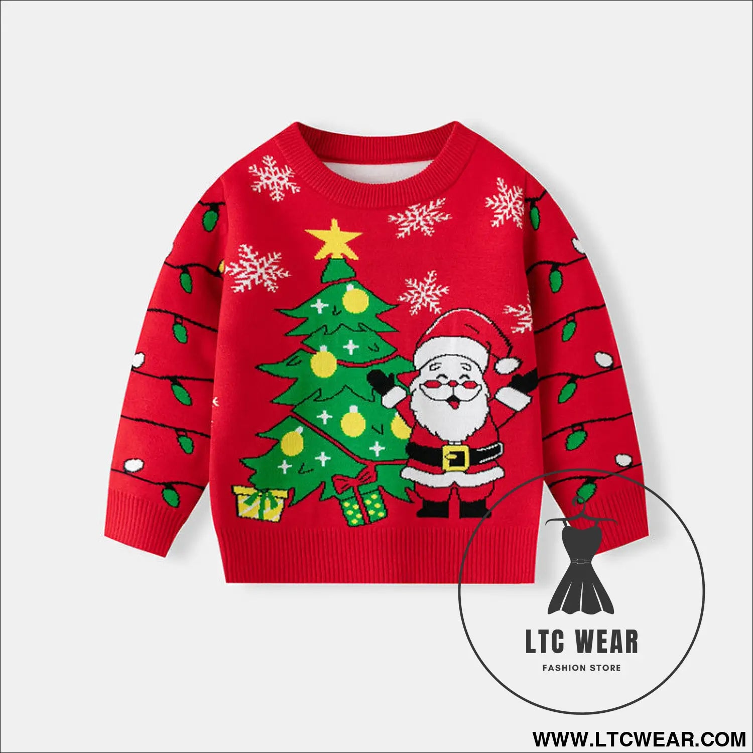 Cartoon elderly pullover baby base knitted sweater - red / 3y(90cm）