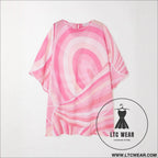 Casual geometric print loose dress with round neck and all-match design
