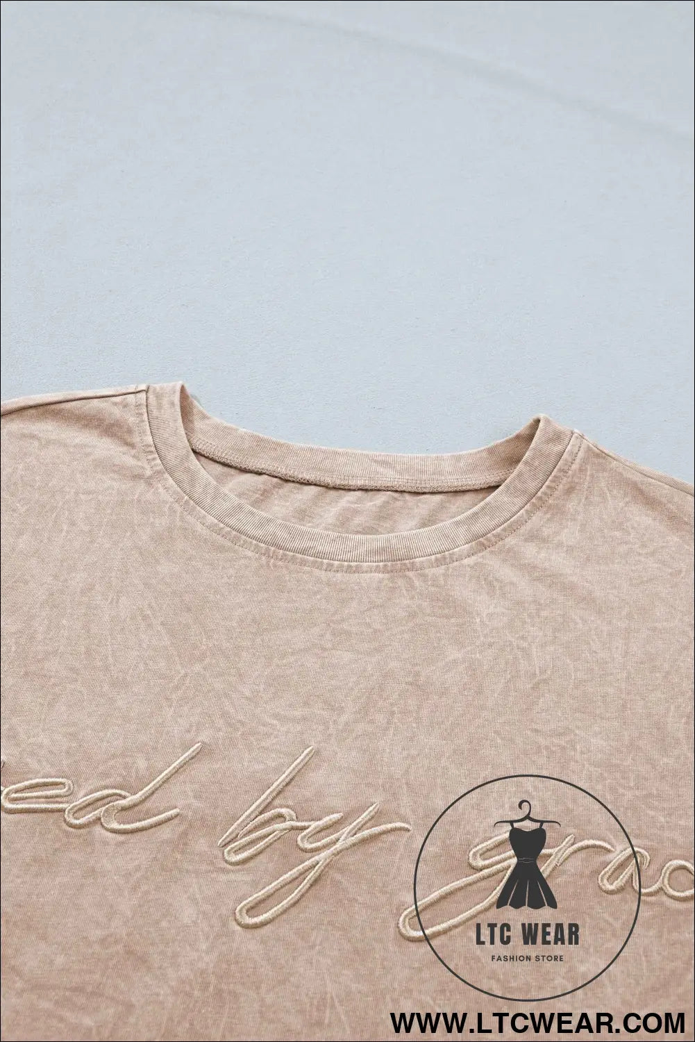 Casual saved by grace Mineral Washed Cotton T Shirt