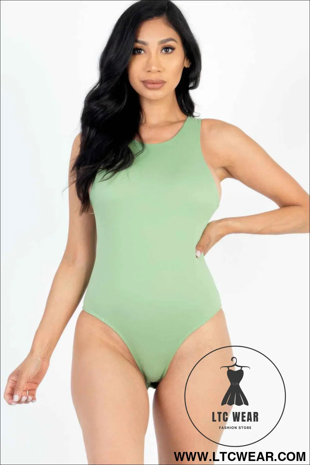 Casual Solid Tank Bodysuit