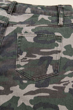 Green Camo Multi Pocket Cargo Wide Leg Jeans