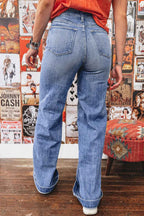 Beau Blue Tailored Center Seam Detail High Rise Jeans