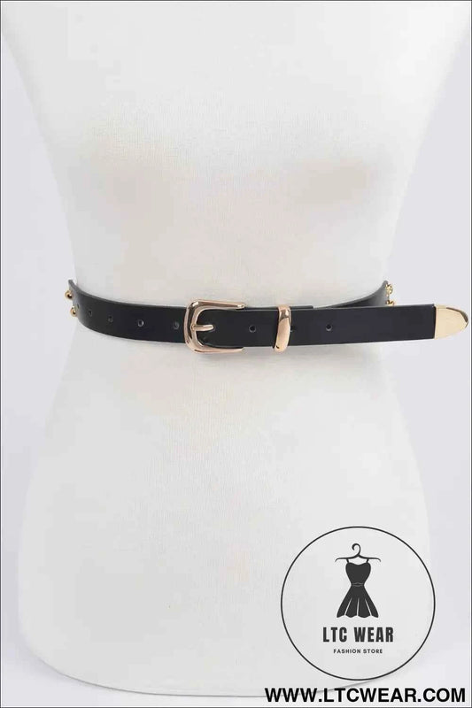 Chain Faux Leather Belt