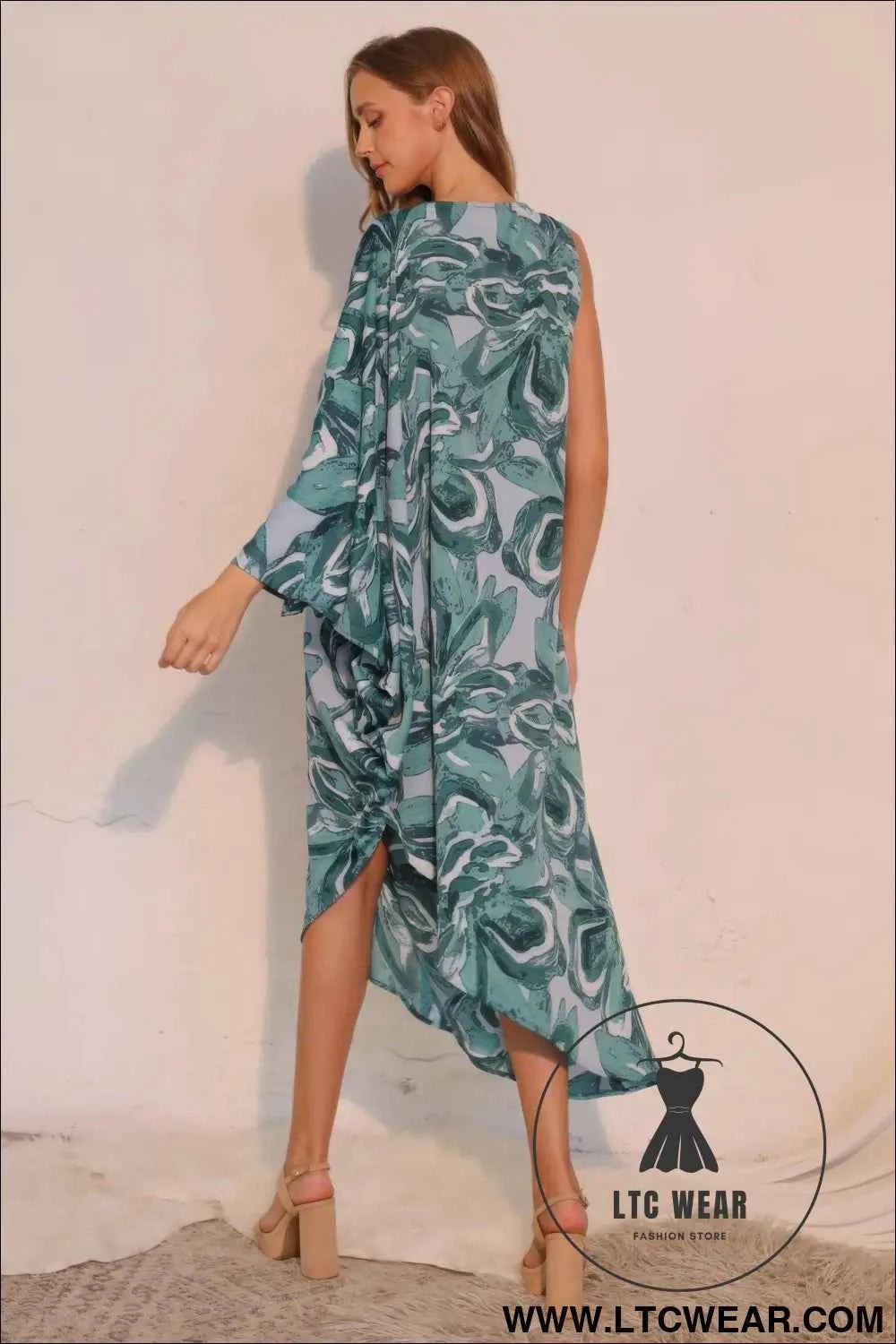 Chasing Petals One Sleeve Dress