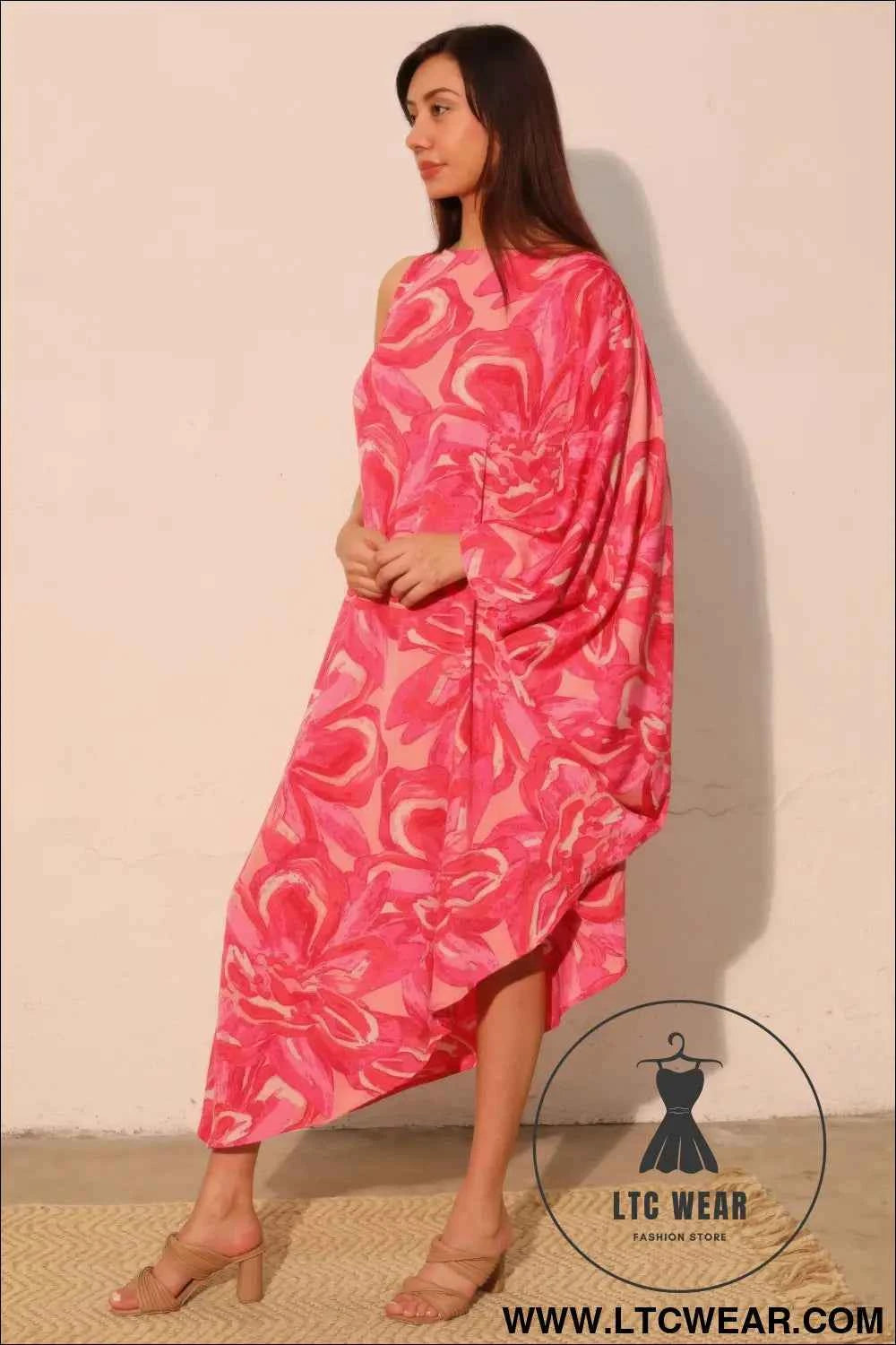 Chasing Petals One Sleeve Dress