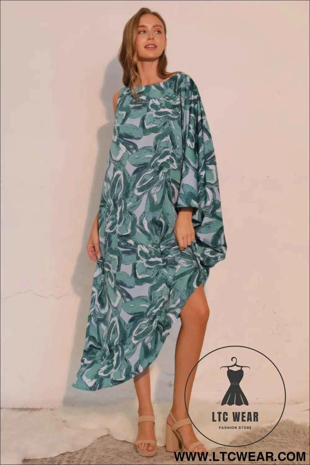 Chasing Petals One Sleeve Dress