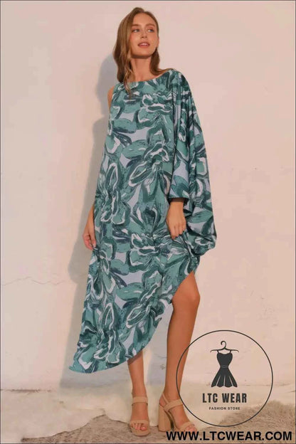 Chasing Petals One Sleeve Dress