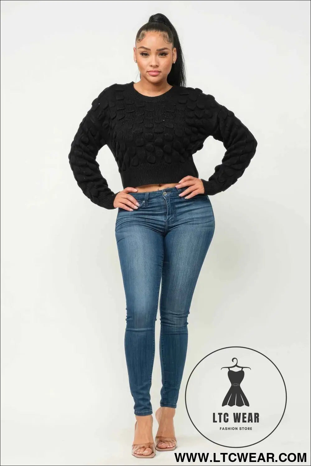 Checker Sweater Top
