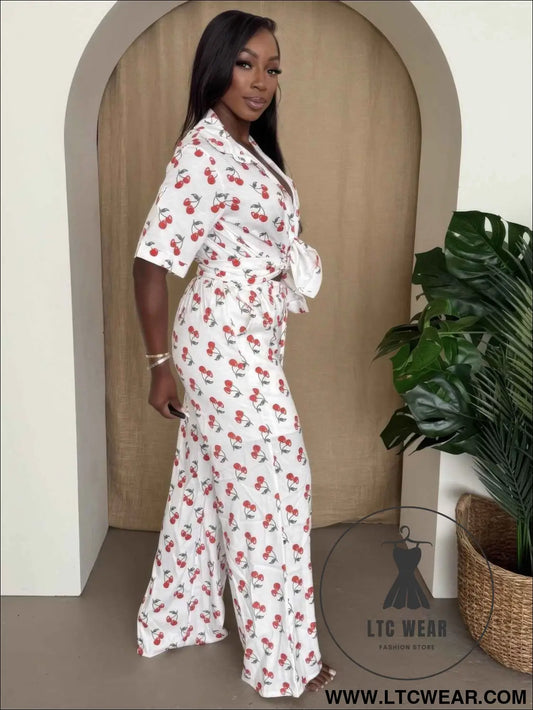 Cherry Pop Wide-leg Set