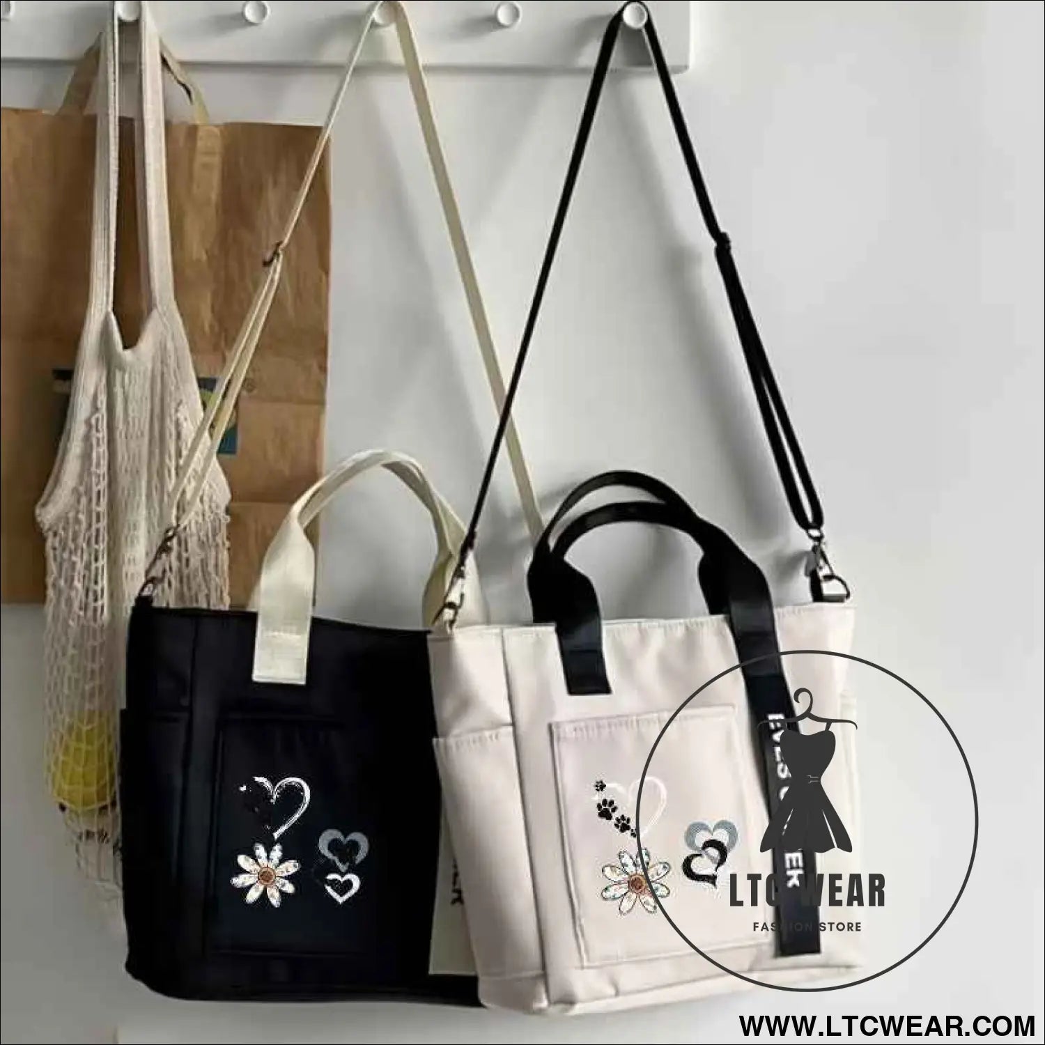 Chic Floral Tote Versatile Crossbody for Work  Travel