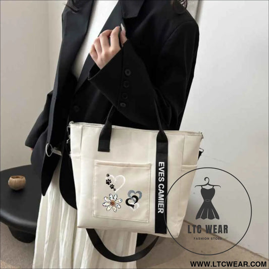Chic Floral Tote Versatile Crossbody for Work  Travel
