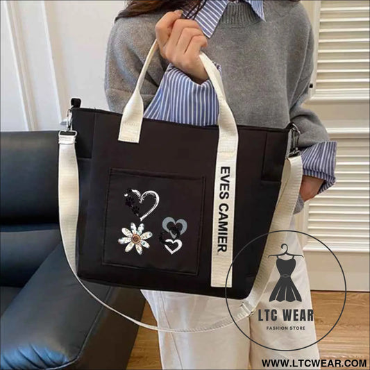 Chic Floral Tote Versatile Crossbody for Work  Travel