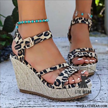 Chic Leopard Platform Wedges Elevated Summer Style