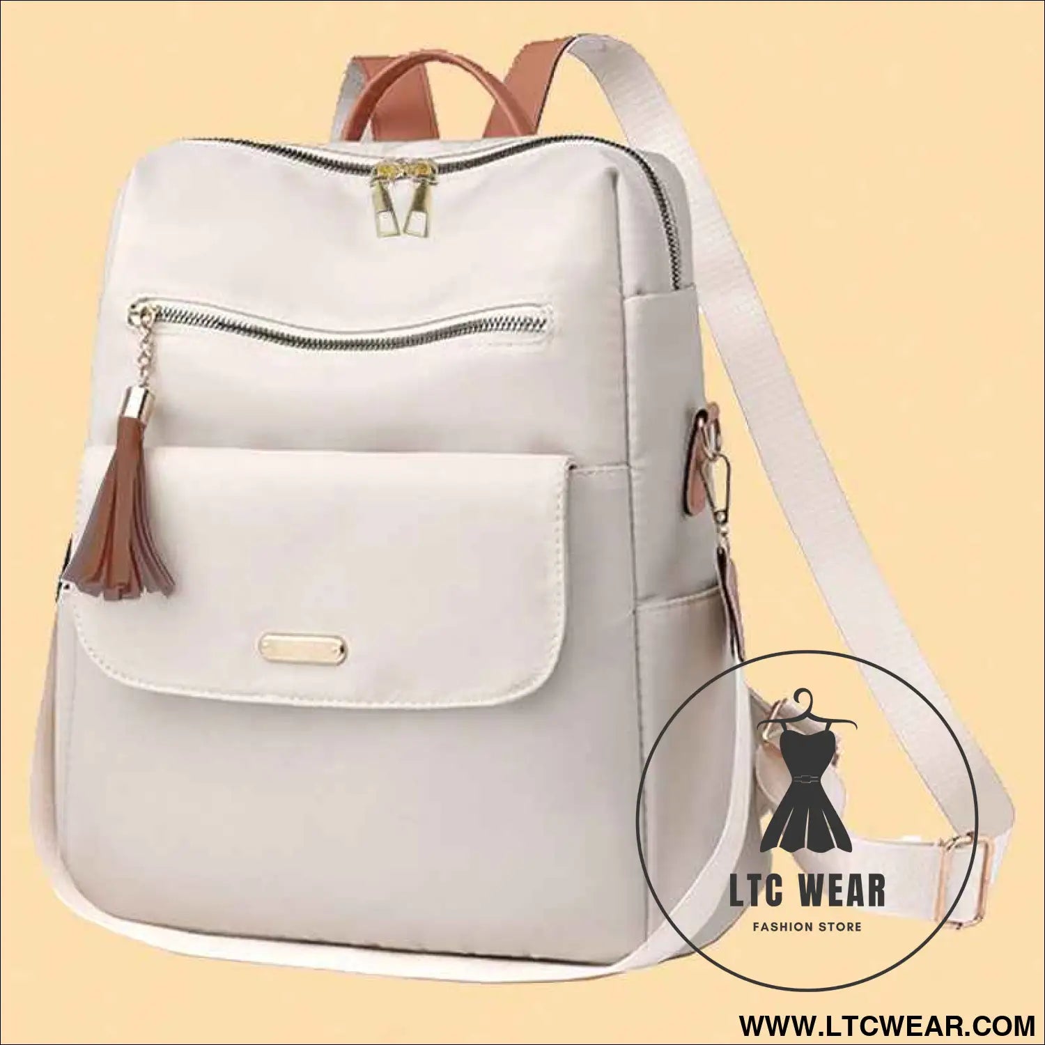Chic Neutral Womens Backpack Casual School Travel
