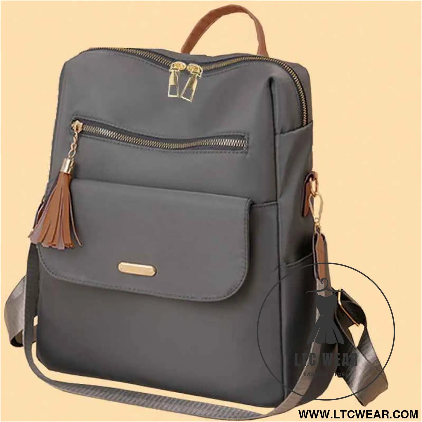 Chic Neutral Womens Backpack Casual School Travel