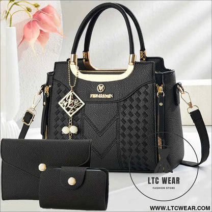 Chic Quilted Printed Tote  Crossbody Bag Set