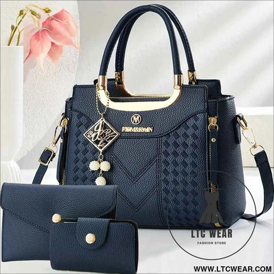 Chic Quilted Printed Tote  Crossbody Bag Set