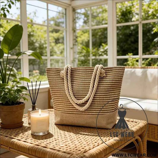 Chic Woven Straw Tote Large Versatile Beach  Travel Bag