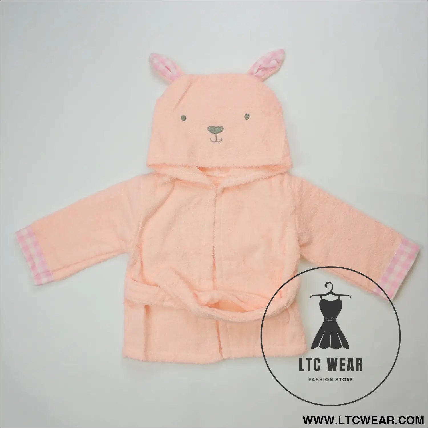 Children’s cardigan hooded animal bathrobe baby home clothes cotton towel material baby absorbent bath towel - bunny
