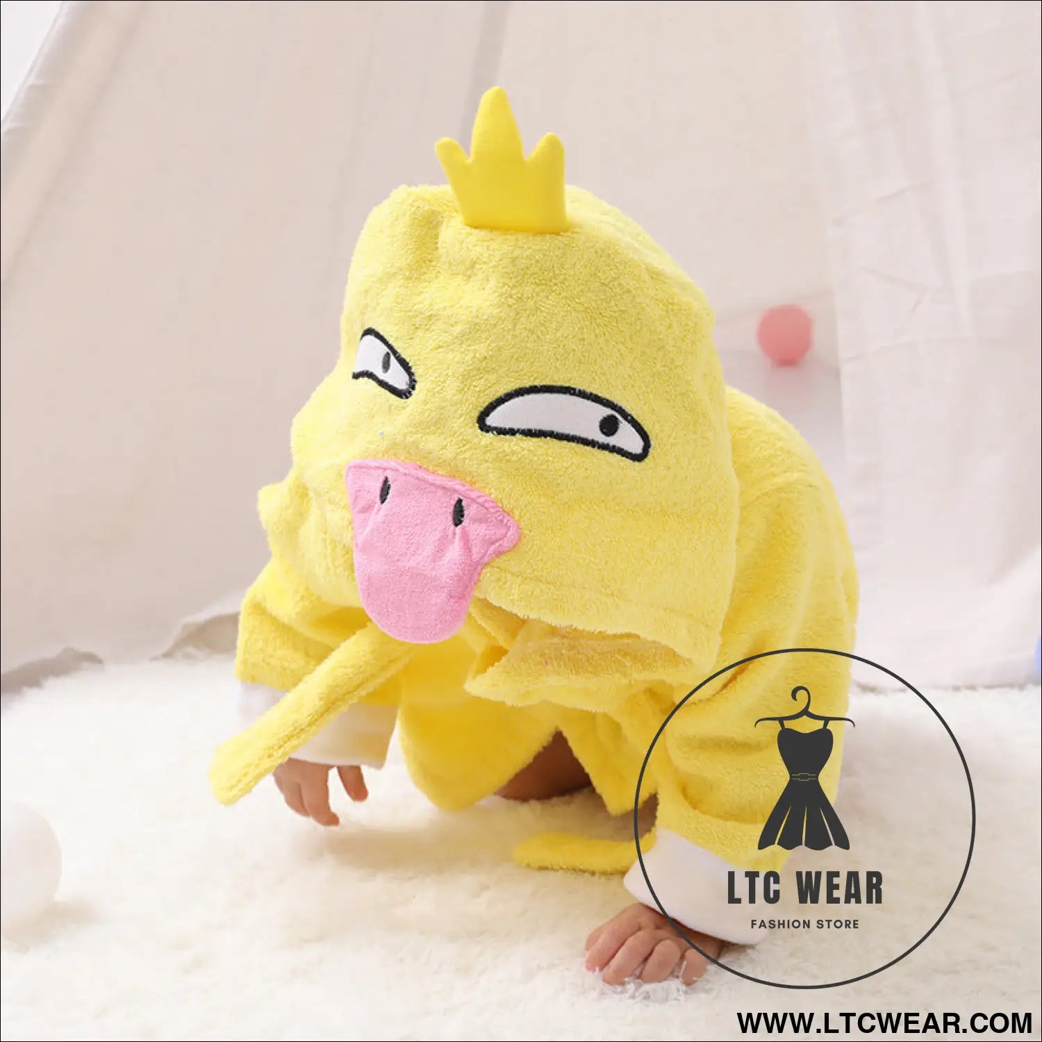 Children’s cardigan hooded animal bathrobe baby home clothes cotton towel material baby absorbent bath towel - new