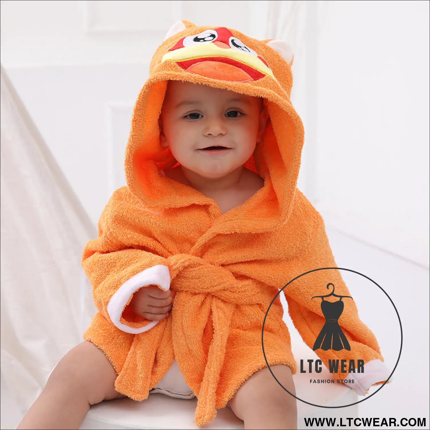 Children’s cardigan hooded animal bathrobe baby home clothes cotton towel material baby absorbent bath towel - new
