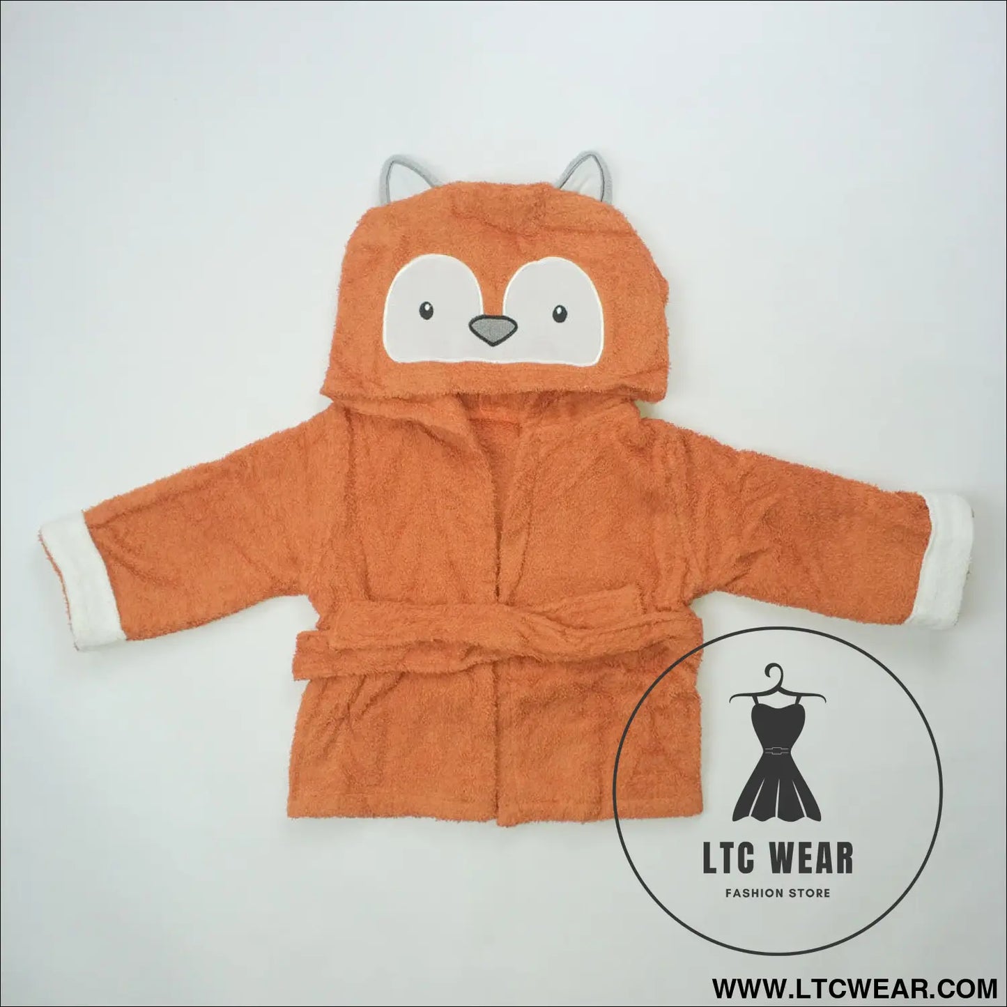 Children’s cardigan hooded animal bathrobe baby home clothes cotton towel material baby absorbent bath towel - little