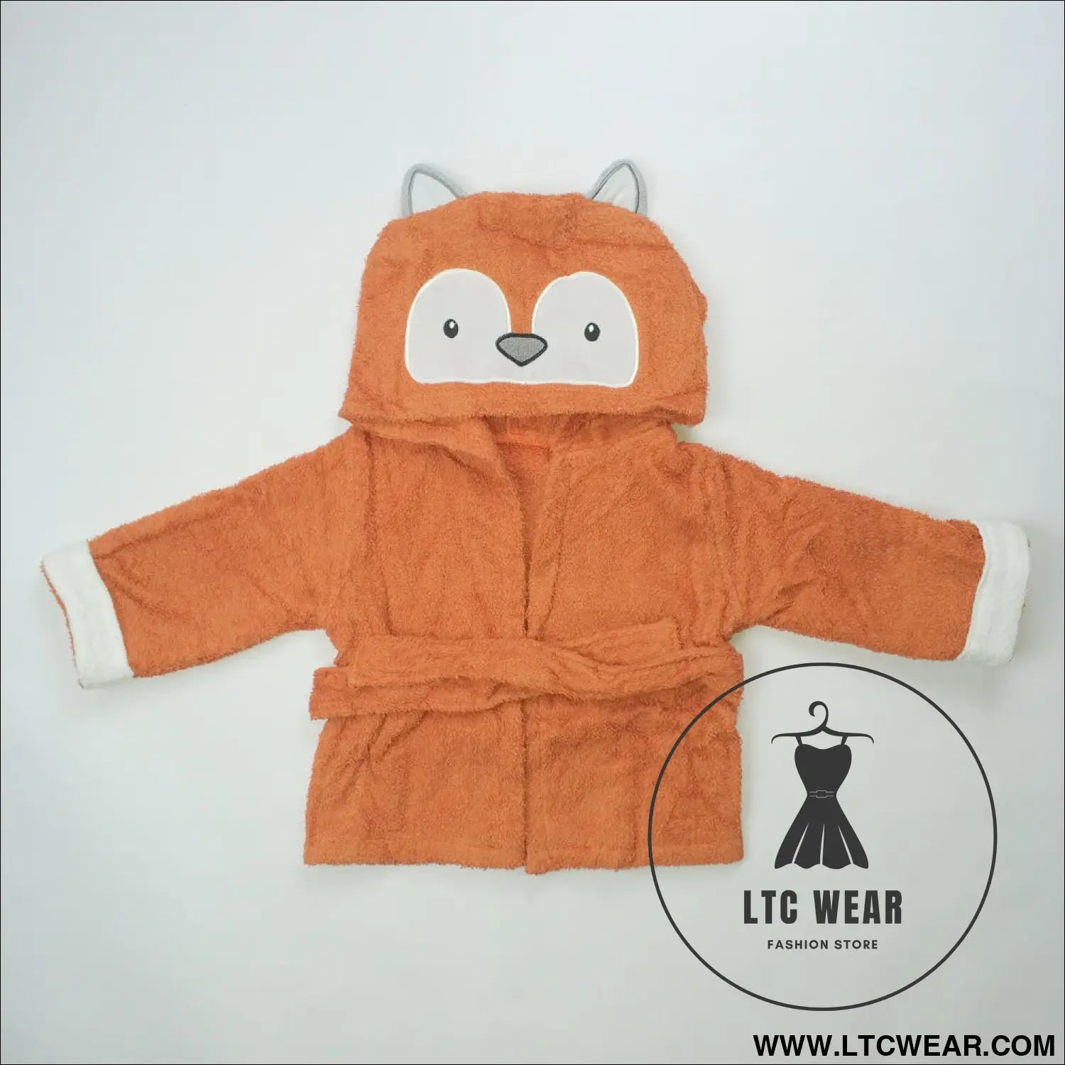 Children’s cardigan hooded animal bathrobe baby home clothes cotton towel material baby absorbent bath towel - little