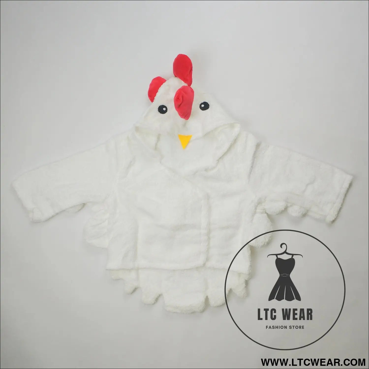 Children’s cardigan hooded animal bathrobe baby home clothes cotton towel material baby absorbent bath towel - little