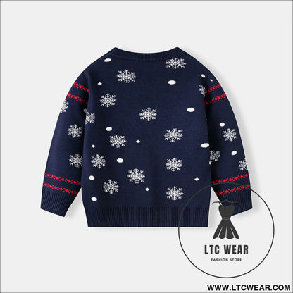 Children’s cartoon santa claus sweater baby base pullover knit sweater