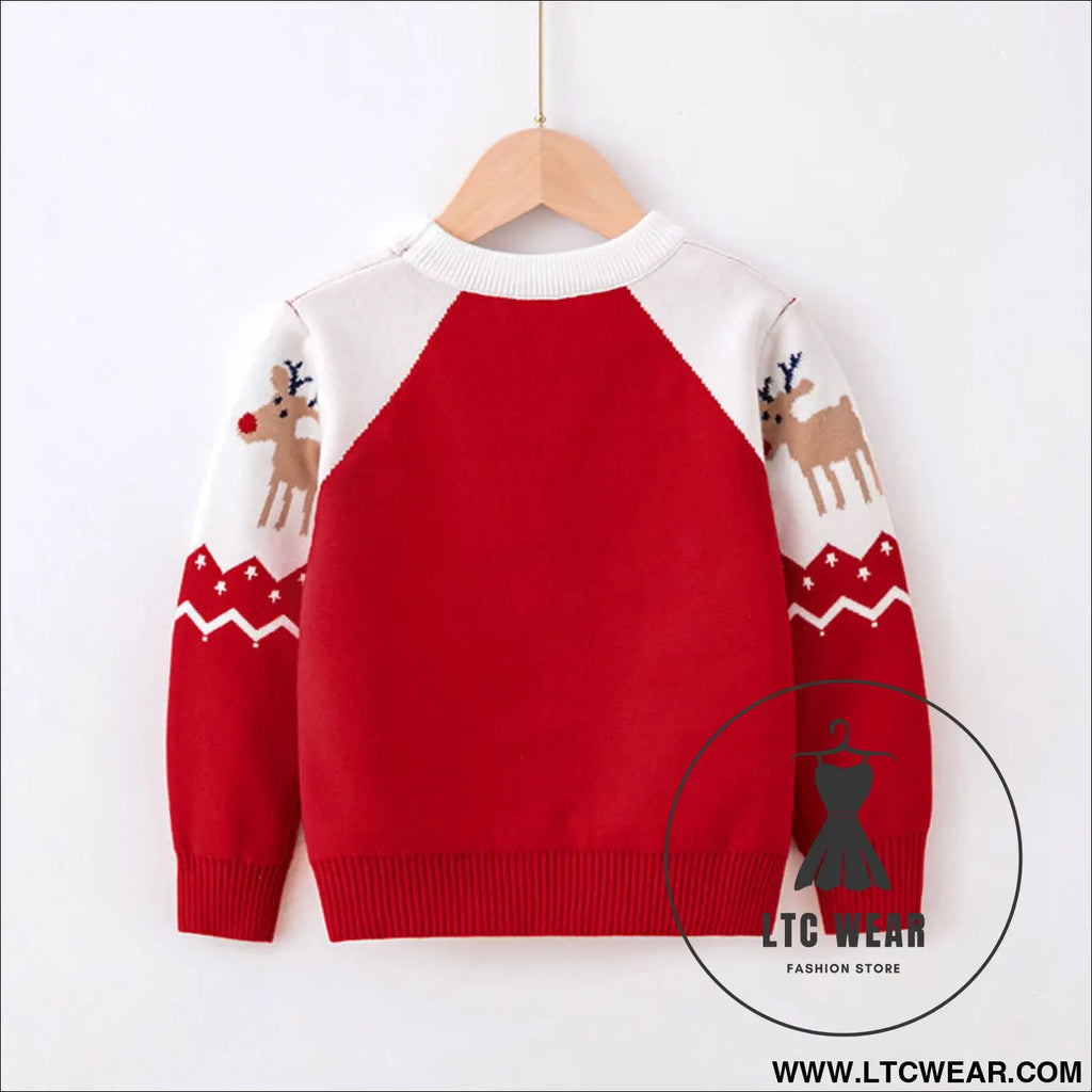 Children’s christmas deer sweater baby undercover knitted sweater